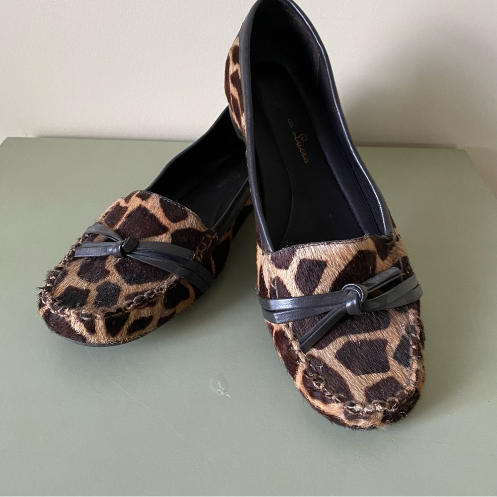 Diego ai Lucca “Katrina” Moccasin Giraffe Print Color Tan / Brown Size 8